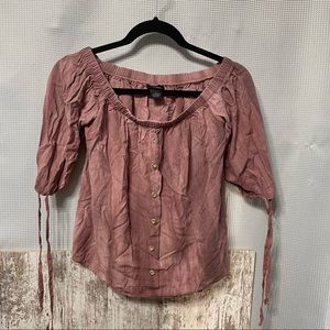 Rue 21 Mauve Off Shoulder Buttons Size Small Top